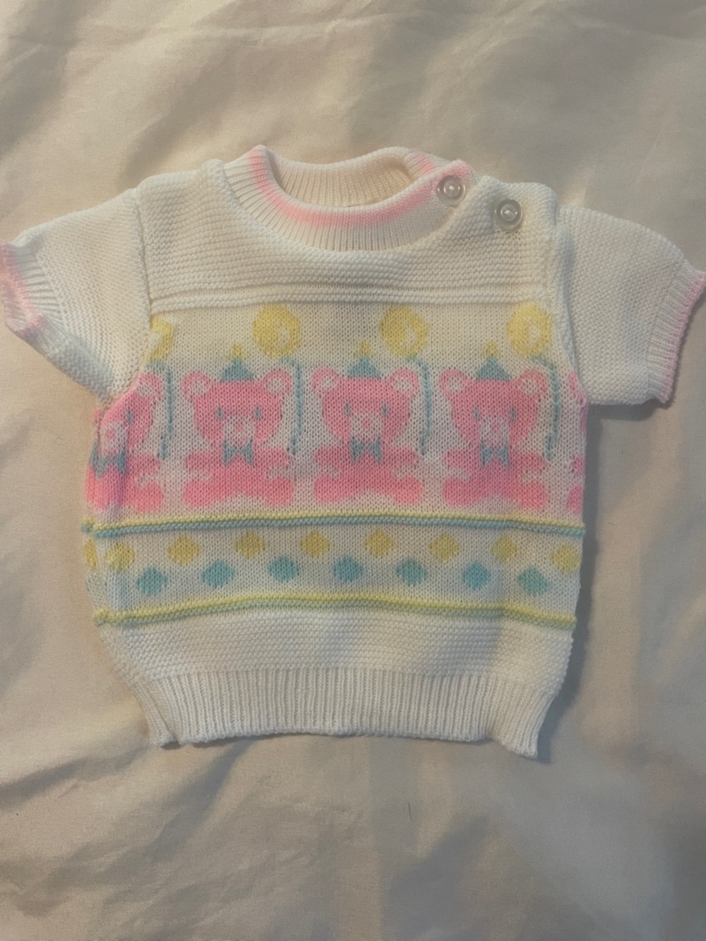 Vintage Childtime knit bear sweater with balloons newborn 0-6 months